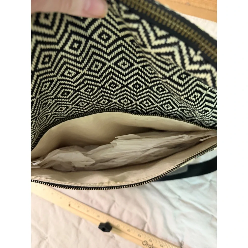 Mercado Global Geometric Stripe Foldover Tote Satchel  Crossbody‎ Vacation MED